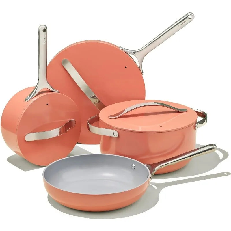 Nonstick Ceramic Cookware Set - Navy Oven & Safe, Pots and Pans Set