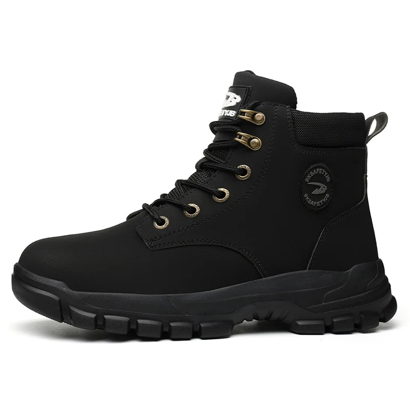 Men Safety Shoes Protective Sneakers Steel Toe Cap Anti-smash Work Shoes Fashion