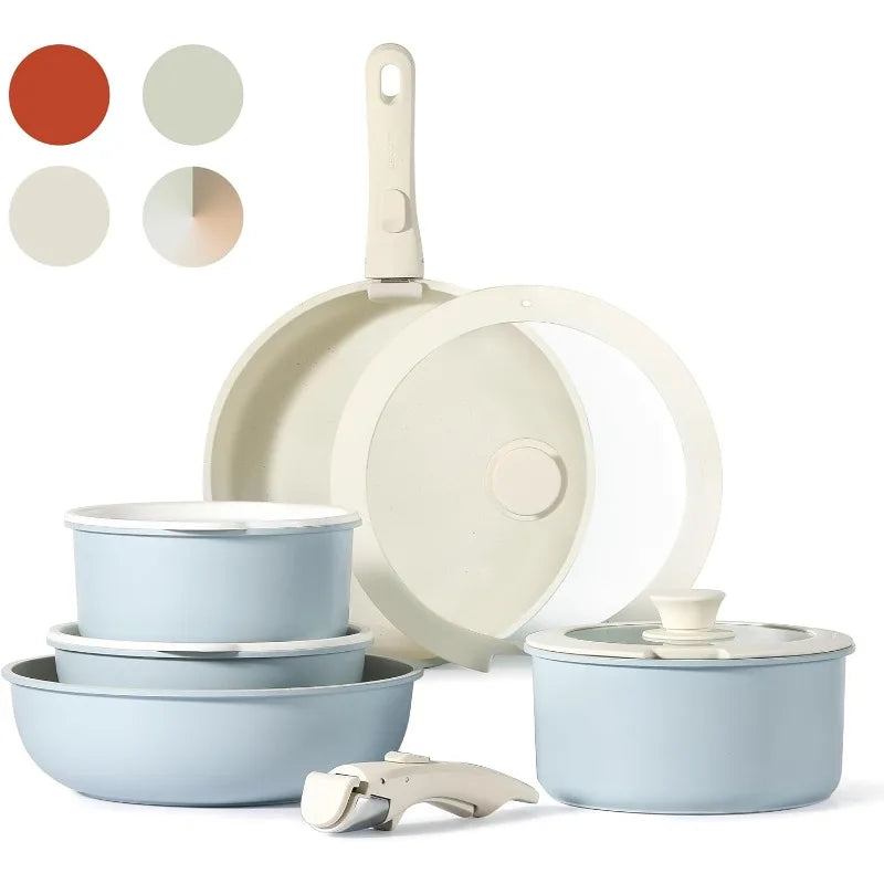 Nonstick Cookware Set Detachable Handle, Induction Kitchen