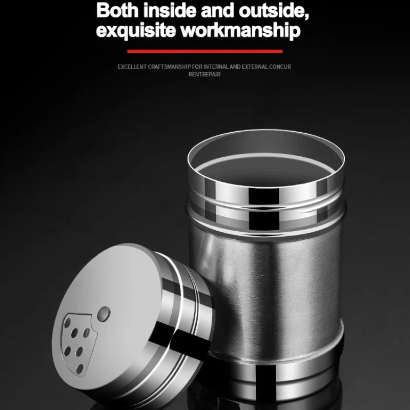 Salt Sugar Bottle Rotating Cover Stainless Steel Kitchen Gadgets Spice Pepper Shaker
