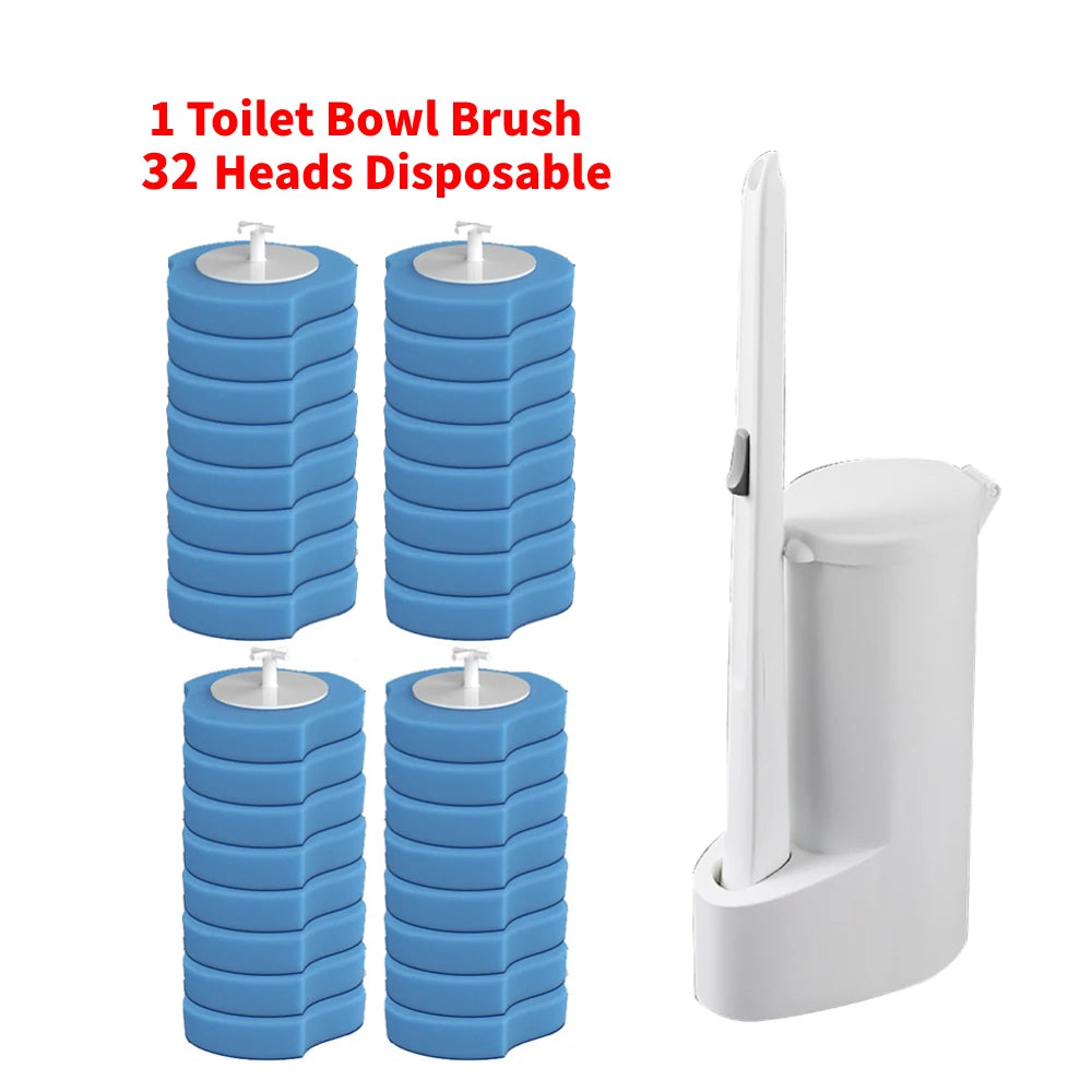 Disposable Toilet Bowl Brush Long Handle Cleaner & Replacement Heads