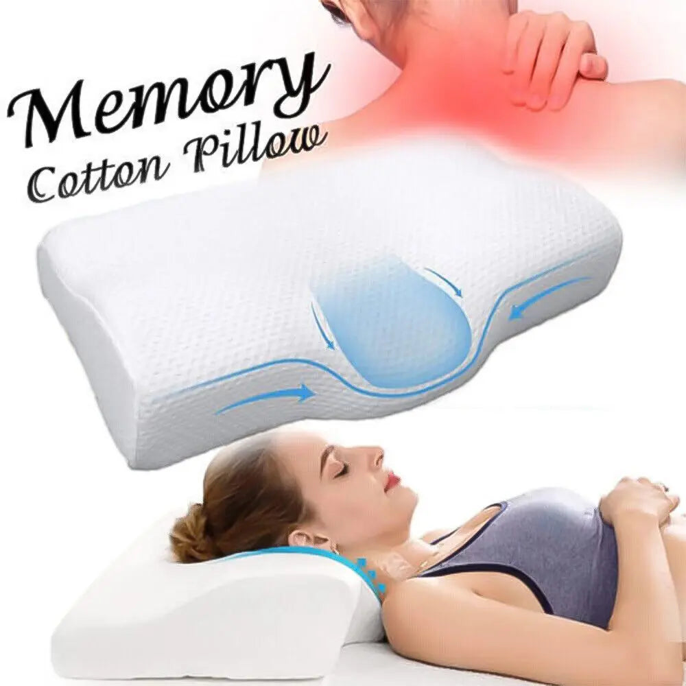 Memory Foam Pillow Contour Neck Back Support Orthopaedic Firm Sleeping Pillows