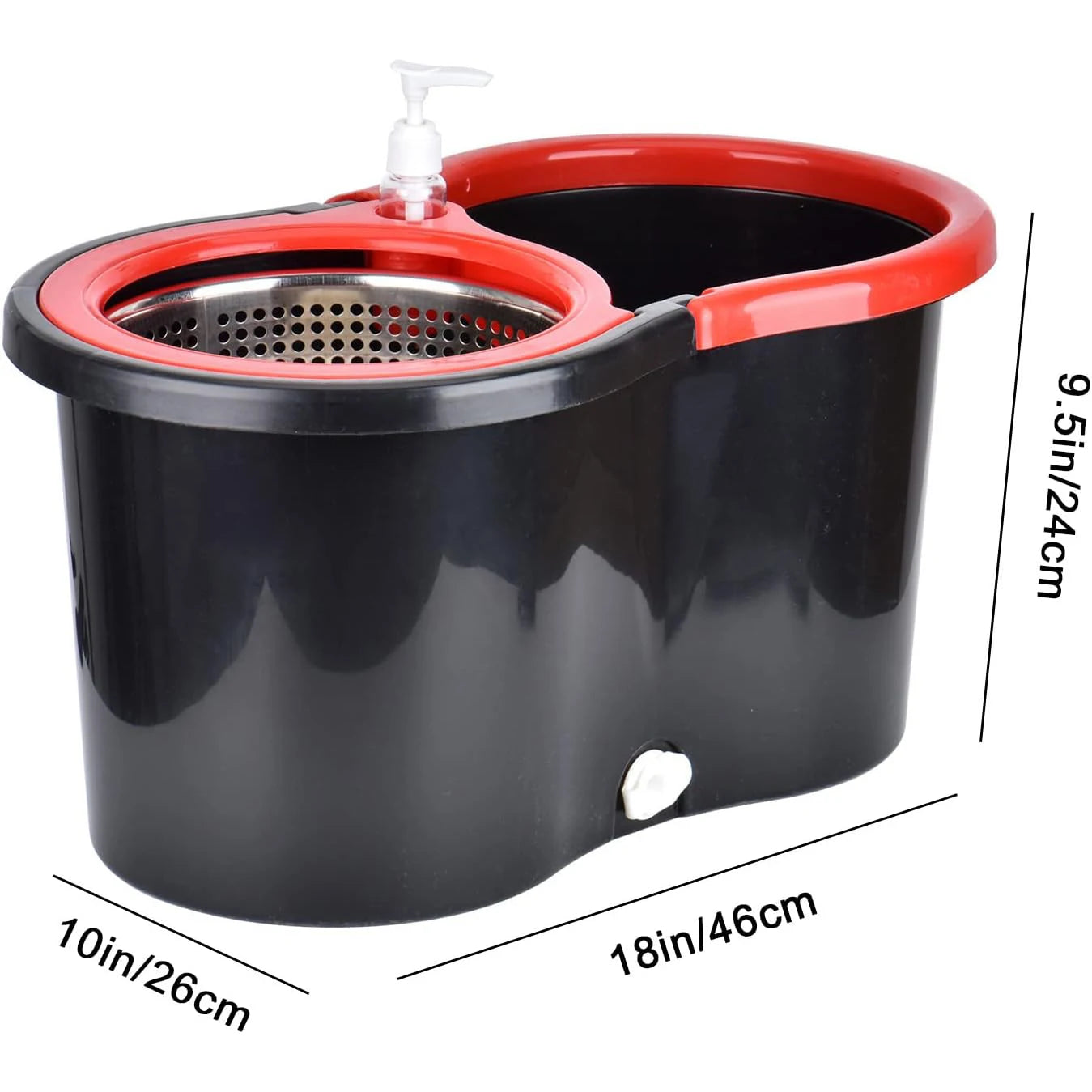 Spin Mop Bucket Sets with Wring System Microfiber Heads, Stainless