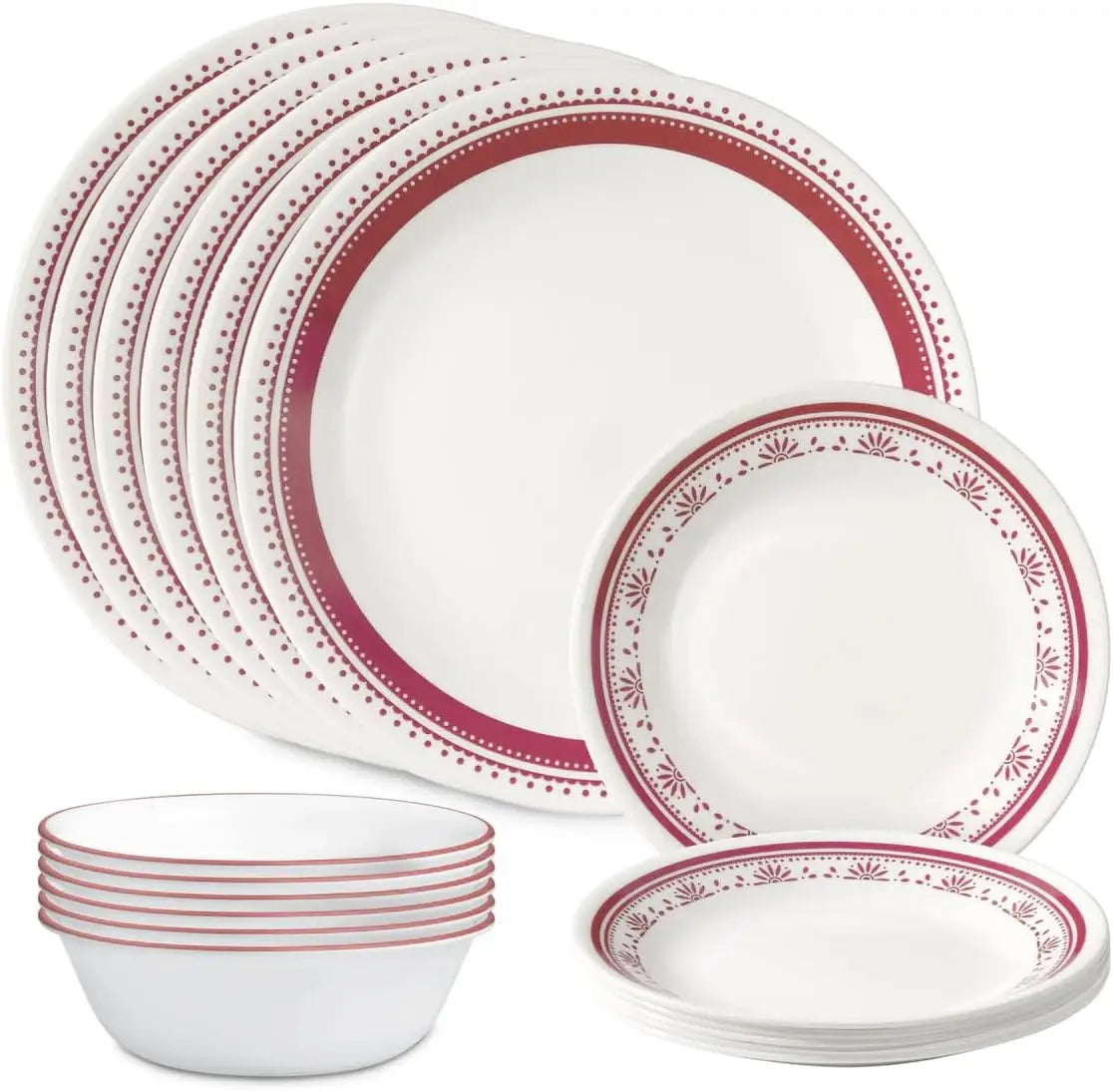 Glass Dinnerware Sets, Triple Layer Chip & Crack Resistant Glass Plate and Bowl Sets, Wildflower