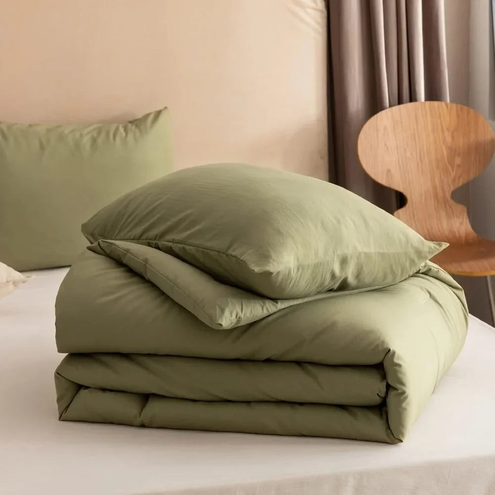 Bedding Sets Olive Green All Season Lightweight Blanket Quilt, Bed Cover