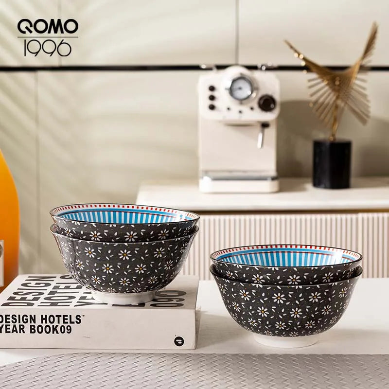 Ceramic Bowl Set Multicolored Porcelain Dinnerware Set Premium Rice Bowls