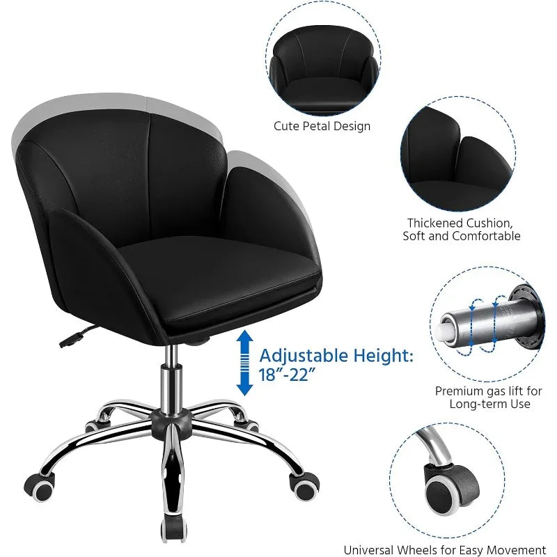 Home Office Leather chair with Armrests for Bedroom Computer
