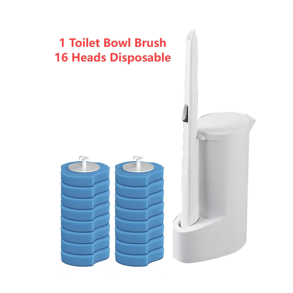 Disposable Toilet Bowl Brush Long Handle Cleaner & Replacement Heads