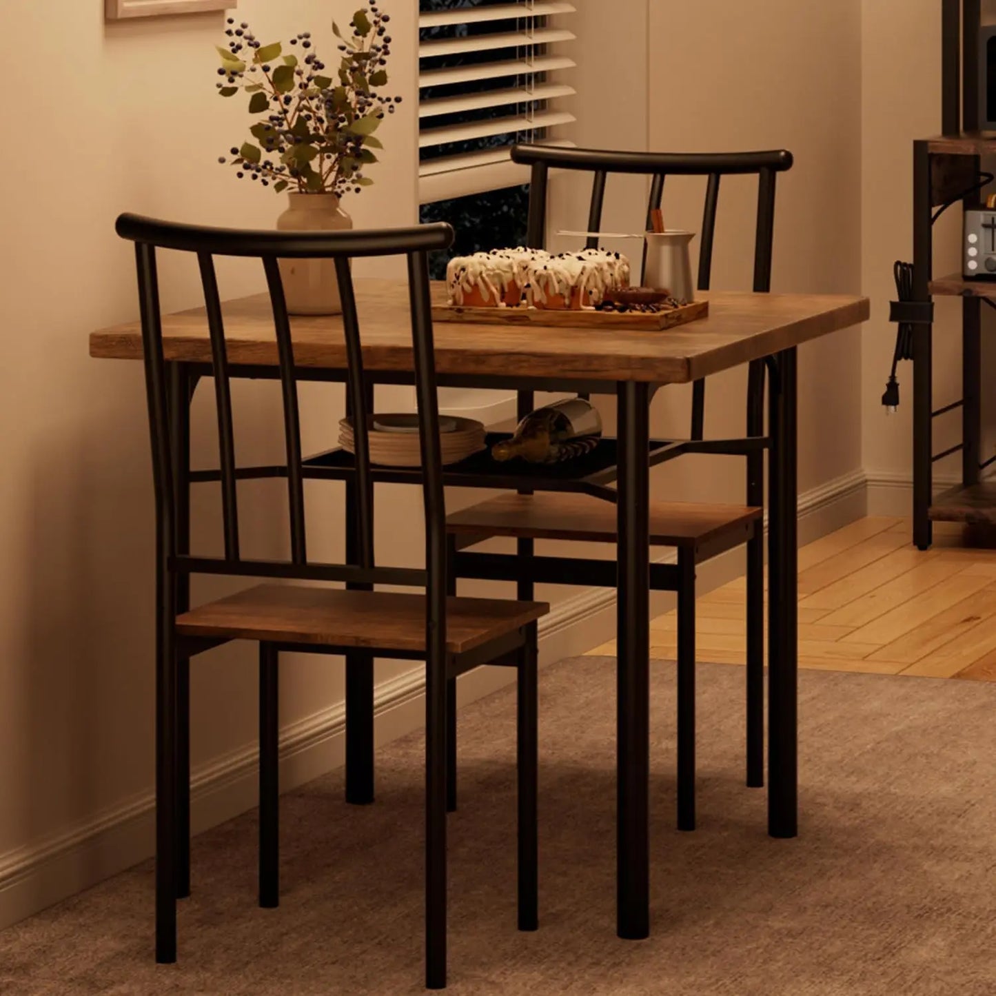 Dining Room Table Set with Chairs, Rectangle for Small Space