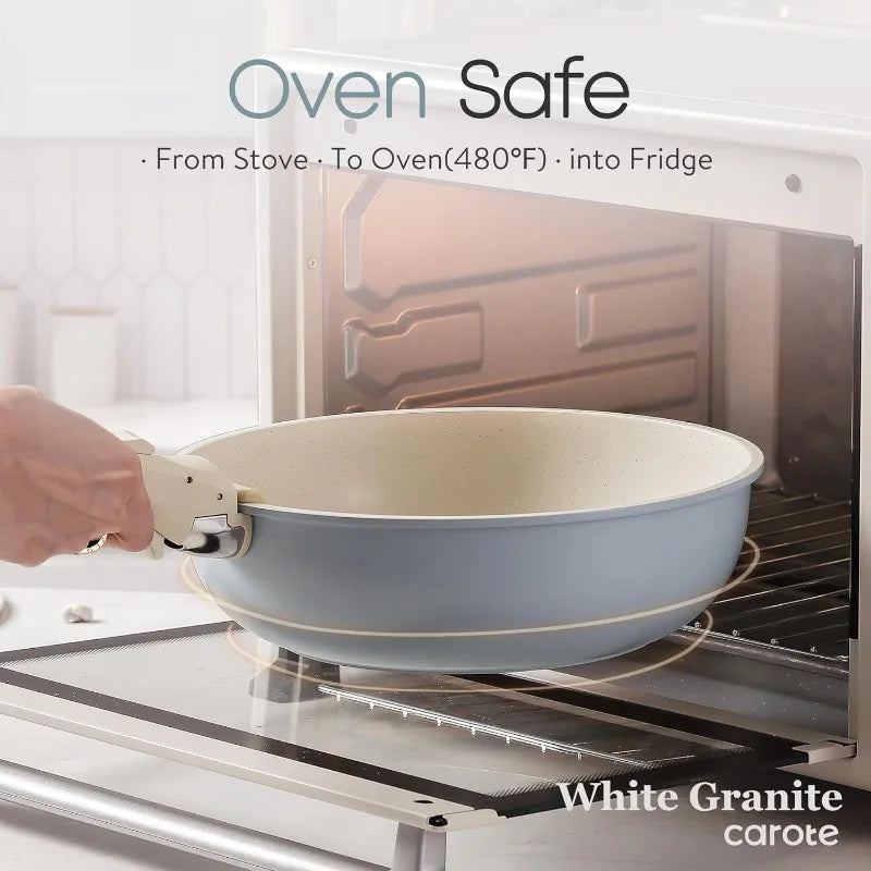 Nonstick Cookware Set Detachable Handle, Induction Kitchen