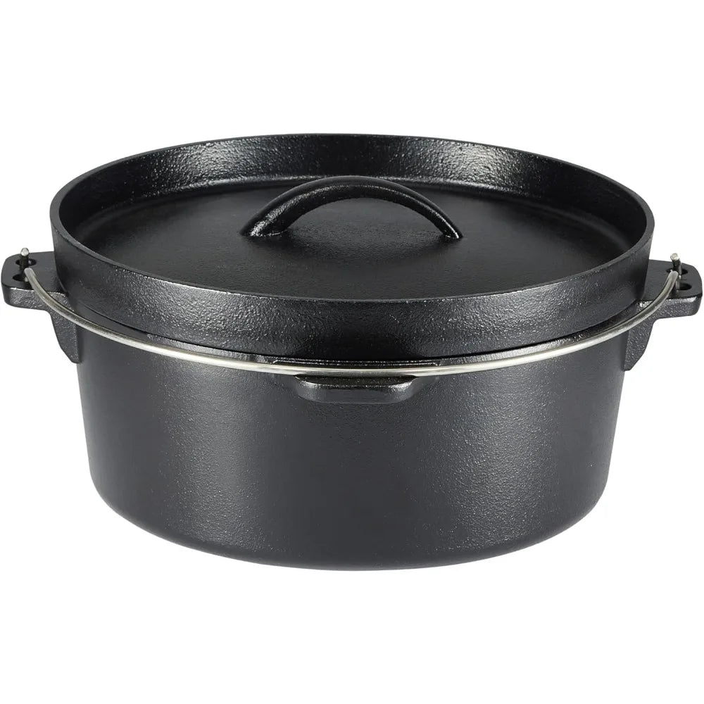 Cast Iron 5-Piece Kitchen Cookware Set, Pots and Pans, Black,