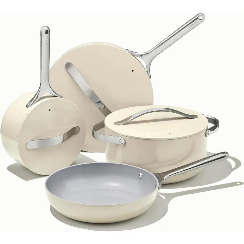 Nonstick Ceramic Cookware Set - Navy Oven & Safe, Pots and Pans Set