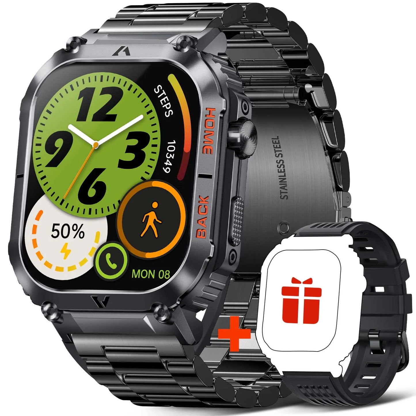 Waterproof Men Military Watch Heart Rate Blood Pressure Blood Oxygen