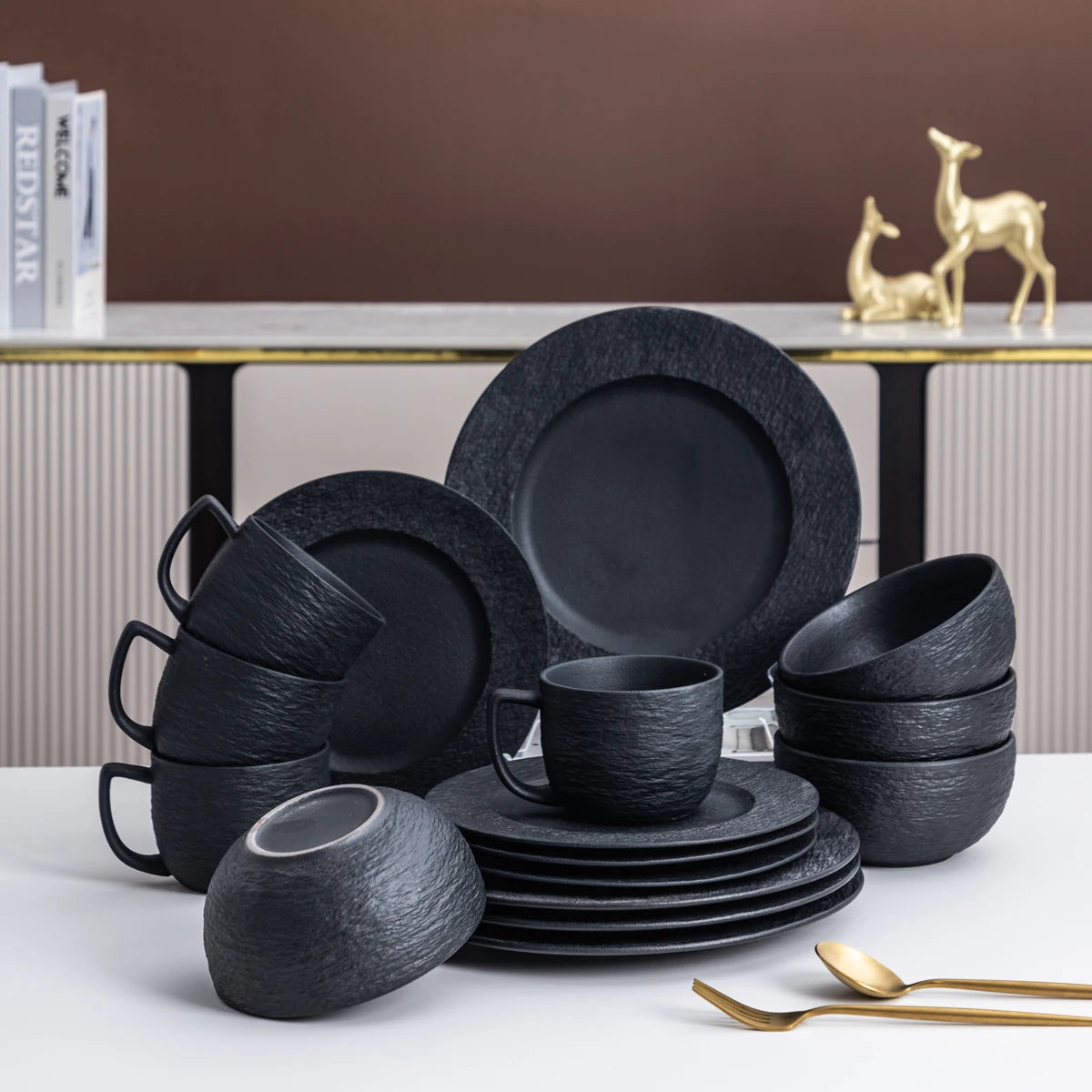 Dinnerware Dish Set Ceramic Dinner Tableware Dishware, Stoneware Plates