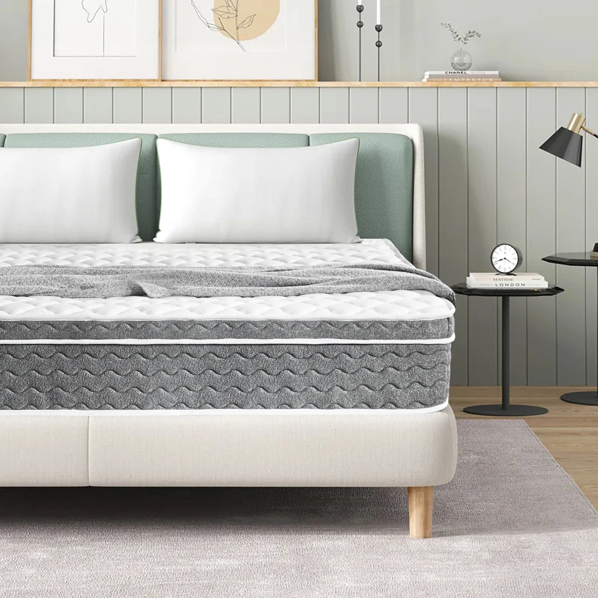 Queen Size Mattress Hybrid ,Fiberglass Free,Medium Feel,Motion