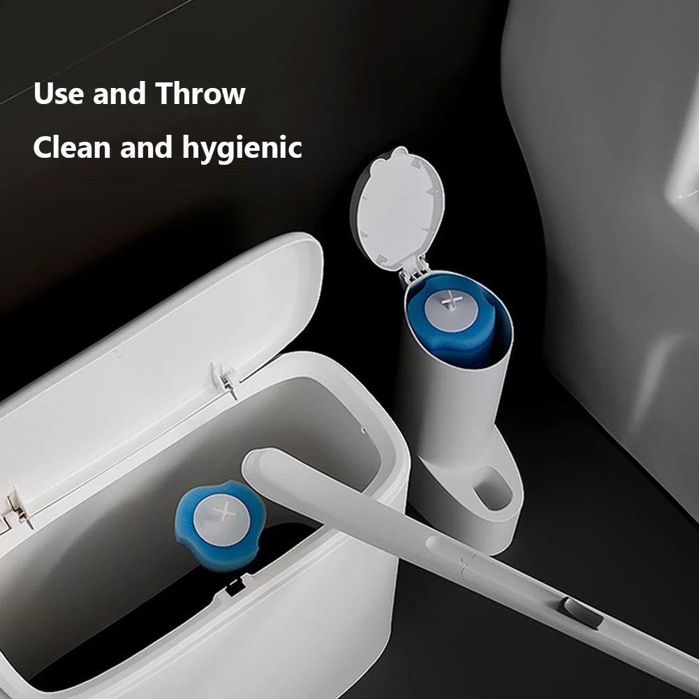 Disposable Toilet Bowl Brush Long Handle Cleaner & Replacement Heads
