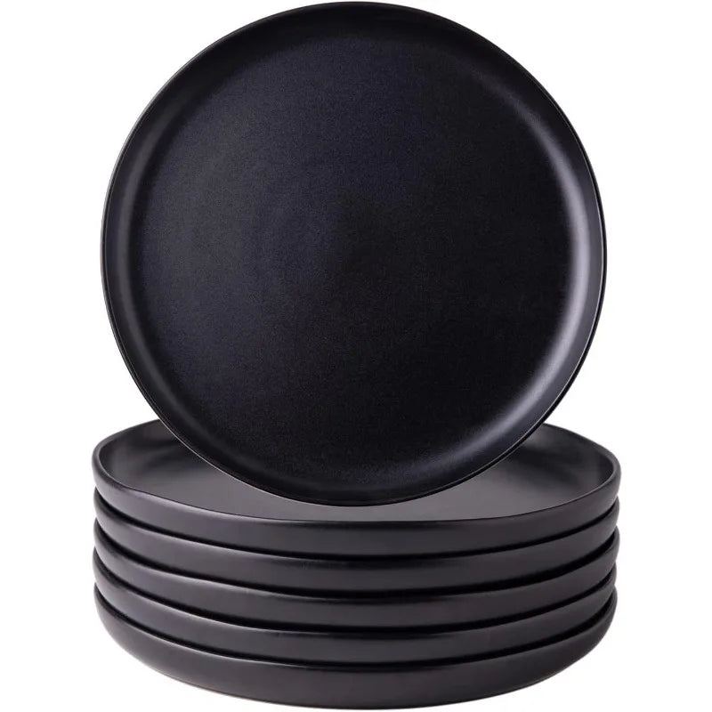 Ceramic Dinner Plates Set Wavy Rim Stoneware Dish Set, Large Dinnerware Plates