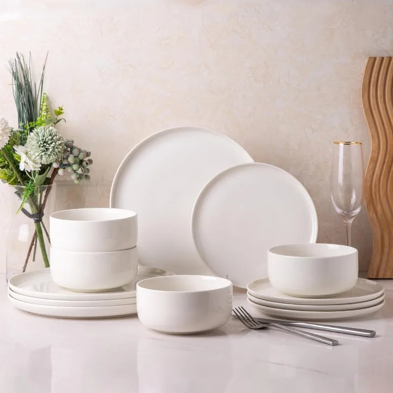 Ceramic Dinnerware Sets, Plates and Bowls,Handmade Reactive Glaze Dishes Set