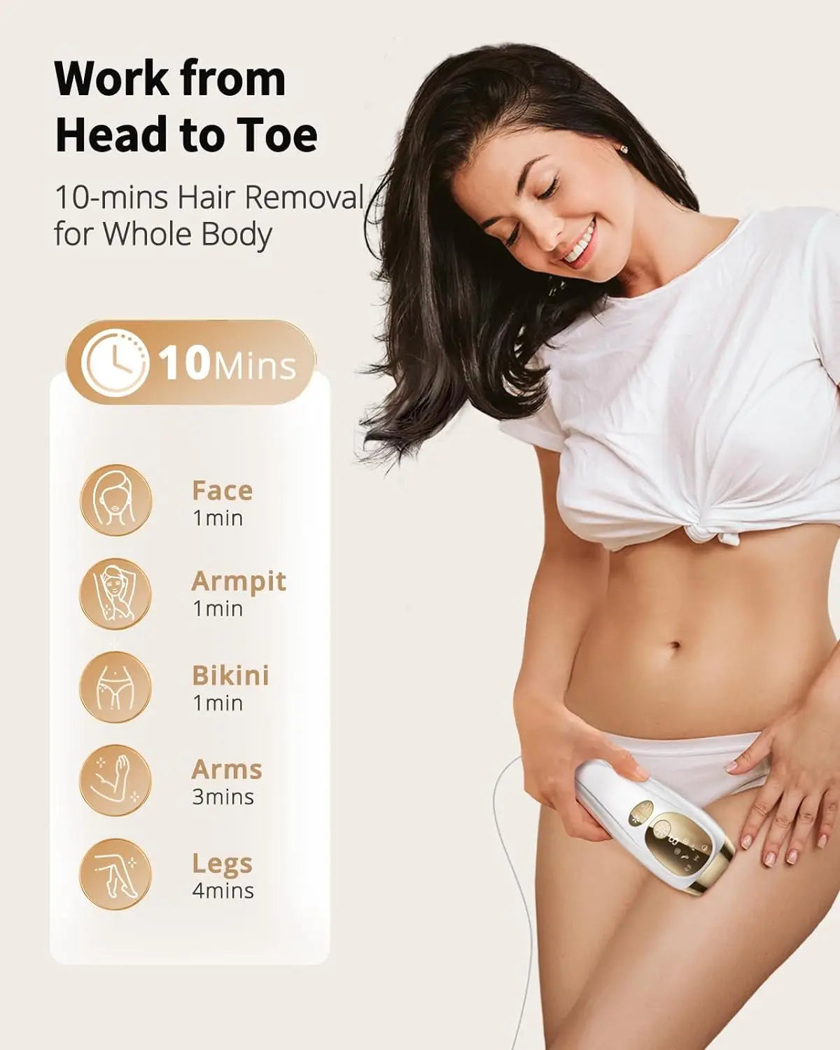 Hair Removal Unlimited Laser Ice-Cooling For Men Women Body Bikinis intimate