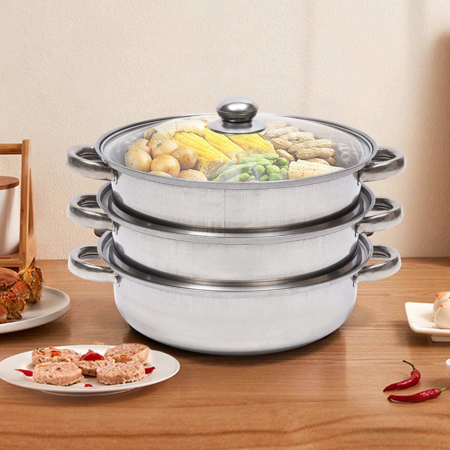 Multi-Functions Stainless Steel Explosion-Proof Steamer for Cooking