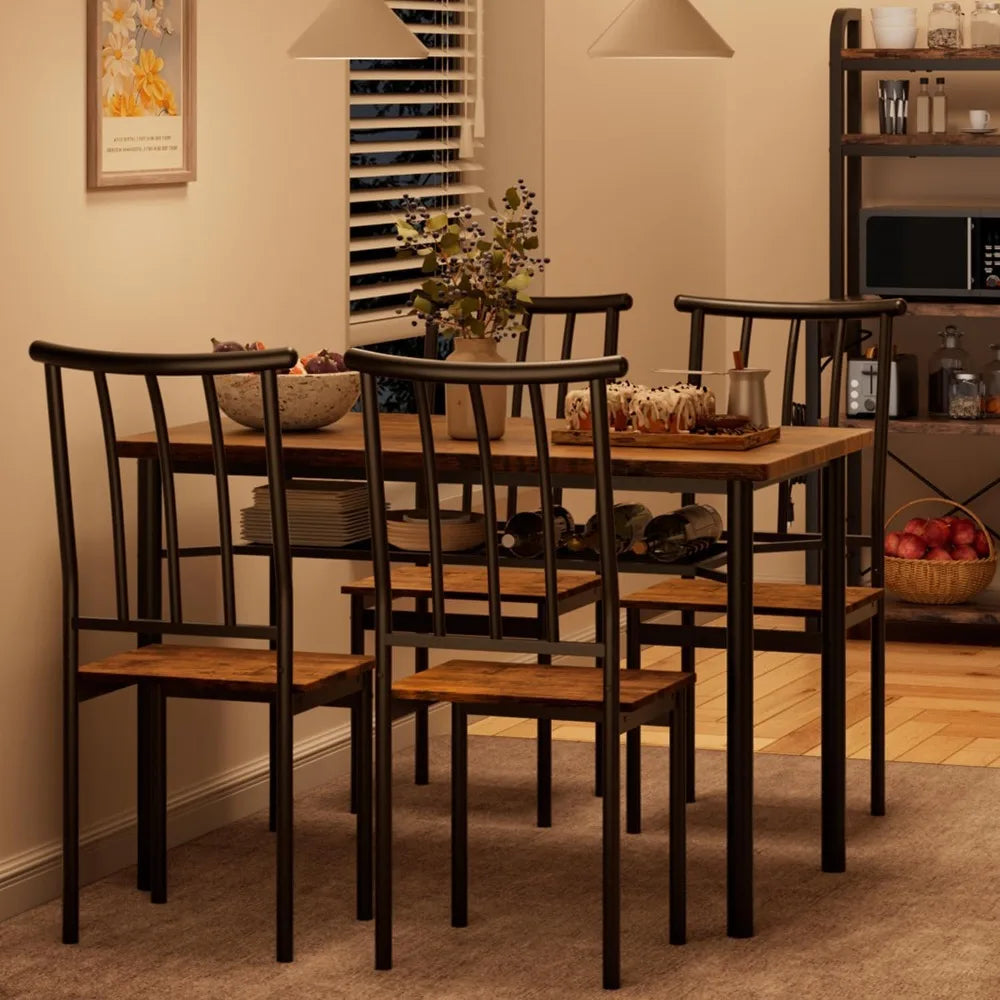 Dining Room Table Set with Chairs, Rectangle for Small Space