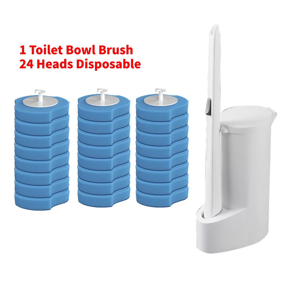 Disposable Toilet Bowl Brush Long Handle Cleaner & Replacement Heads