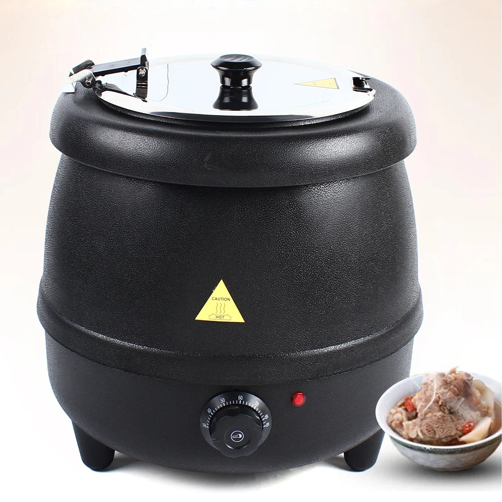 Commercial Black Electric Soup Kettle Warmer Restaurant Stock Pot