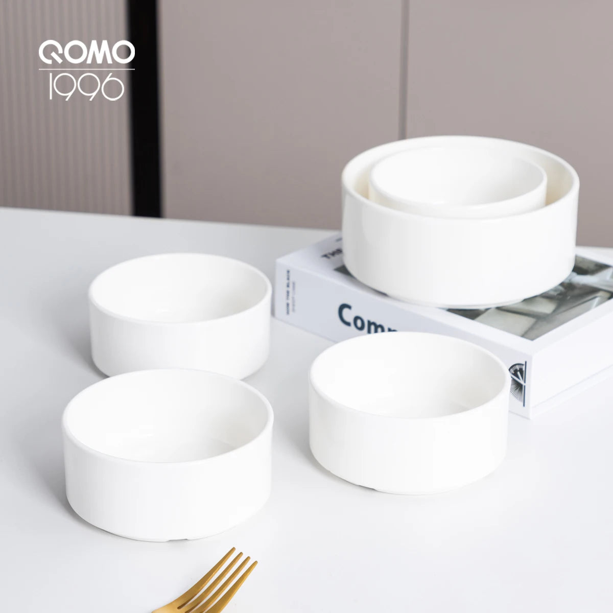 Ceramic Dinnerware Set White Porcelain Tableware Set with Bowls & Plates