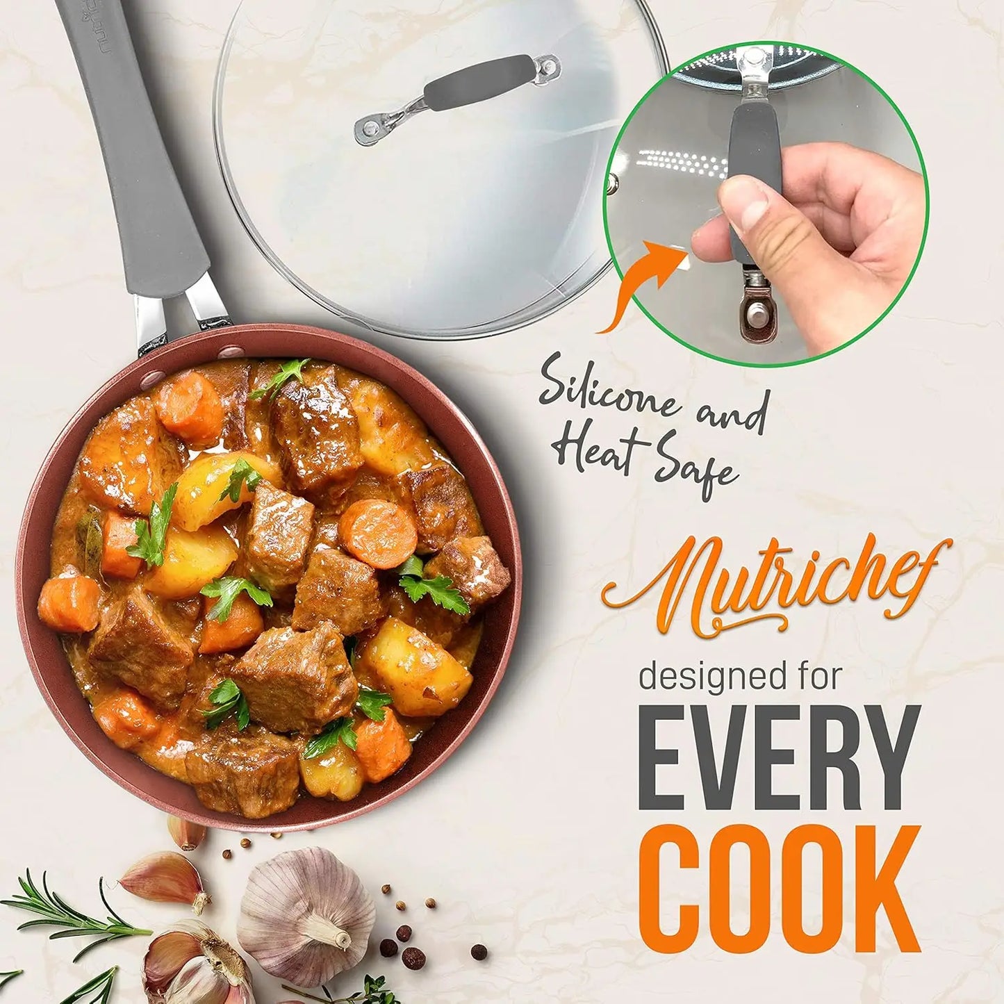 Nonstick Cookware |Home Kitchen Ware Set with Saucepan Cooking Pots