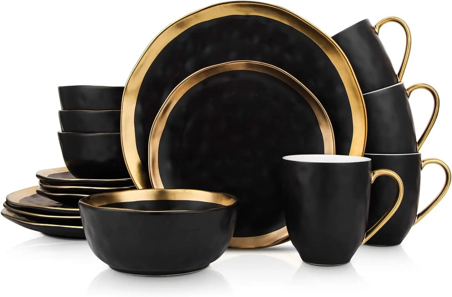 Stone Lain Modern Poreclain Dinnerware Set, Plates and Bowls Set, Dish set