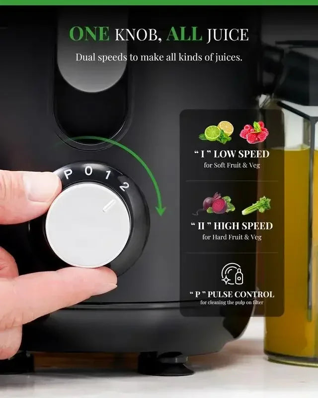 Juicer Machines with Titanium Enhanced Cut Disc, Dual Speeds .