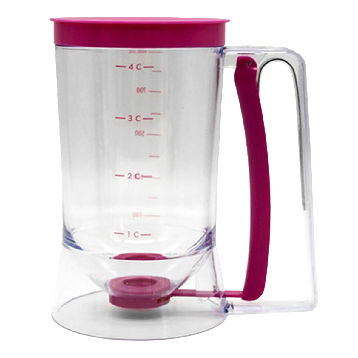 Batter Separator Pancake Dispenser with Measuring Label and Squeeze Handle.