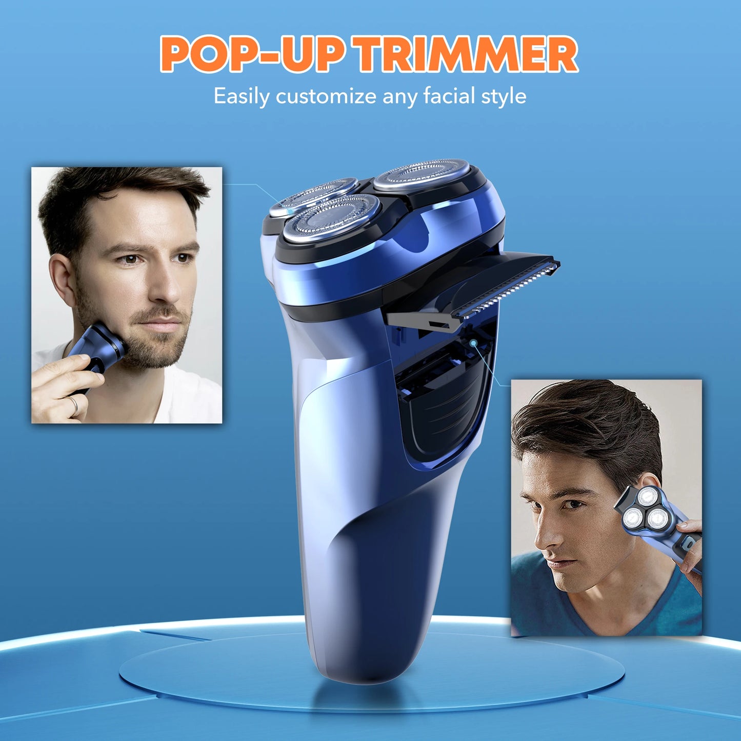 Men Rechargeable Electric Shavers Rotary Portable Travel Razor Idea Gift Beard Trimmer