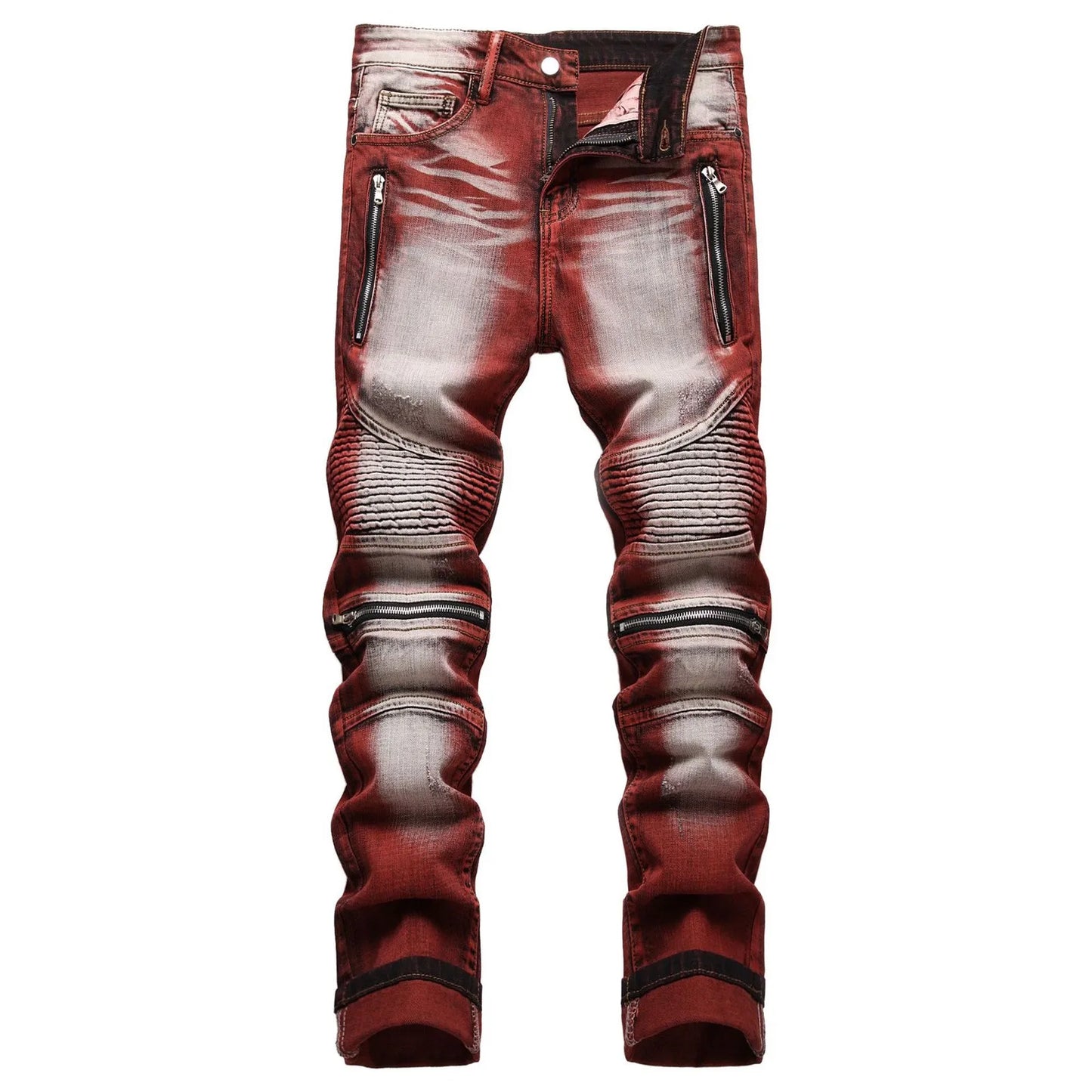 Tie Dye Gradient Color Personality Fashion Denim Business Stretch Men'S Jeans