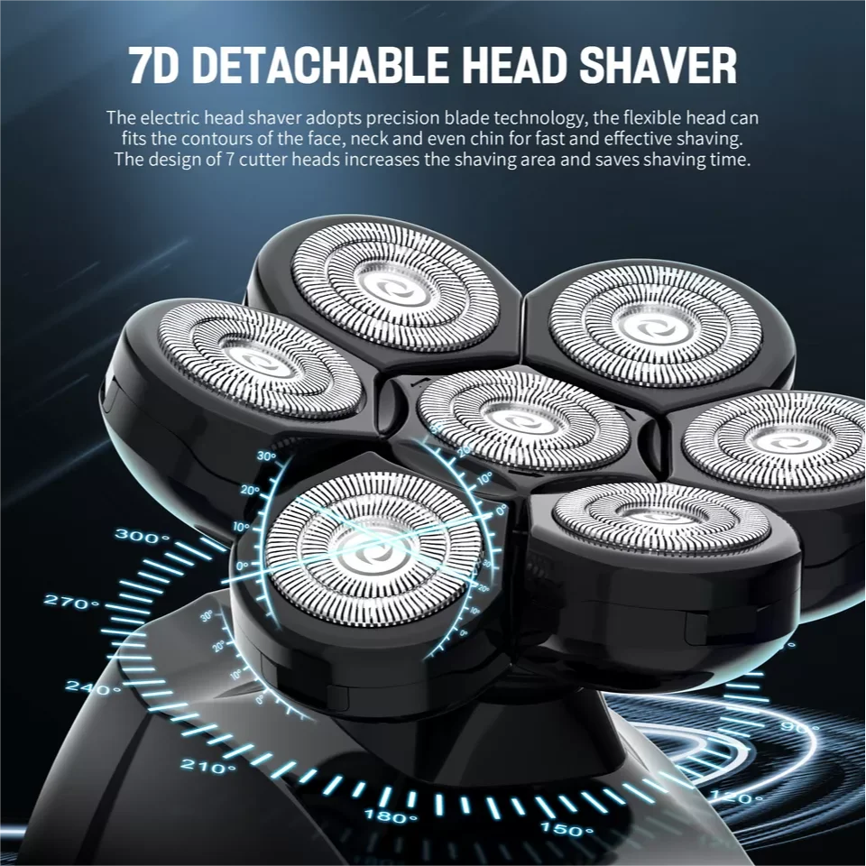 Head Shavers for Men Electric Razor with Nose Hair Trimmer Waterproof