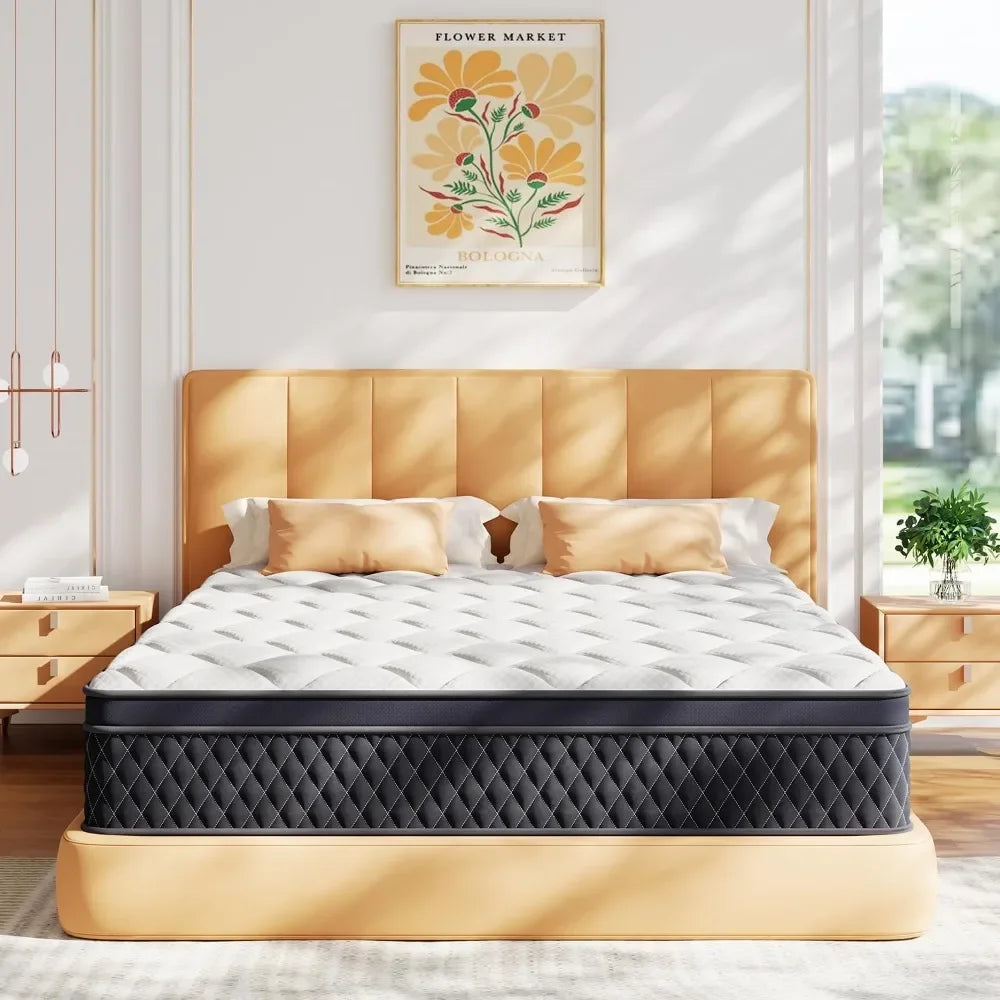 Twin Mattress in a Box, Memory Foam Hybrid Mattress Individually  Motion, Pressure Relief