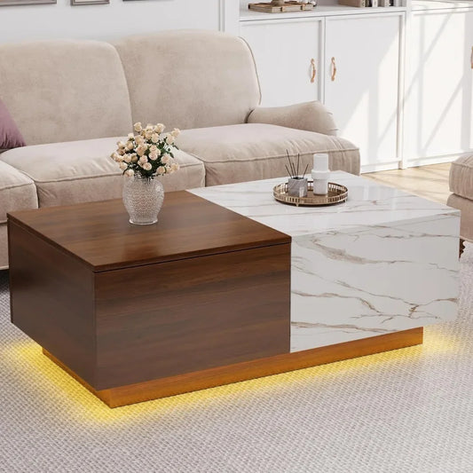Coffee Tables for Living Room,  with Storage Shelf, Hidden Compartment