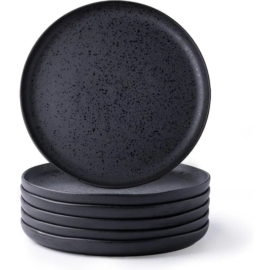 Ceramic Dinner Plates Set Wavy Rim  Stoneware Dish Set, Large Dinnerware Plates