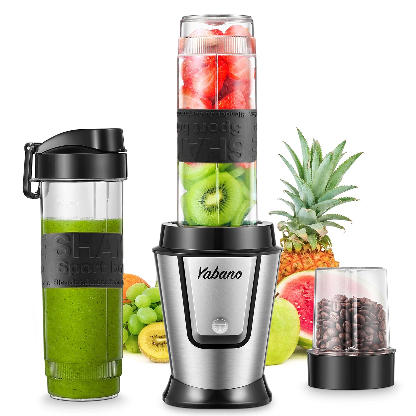 Personal Blender Travel Bottle and Coffee/Spices Jar, Portable Smoothie Blender