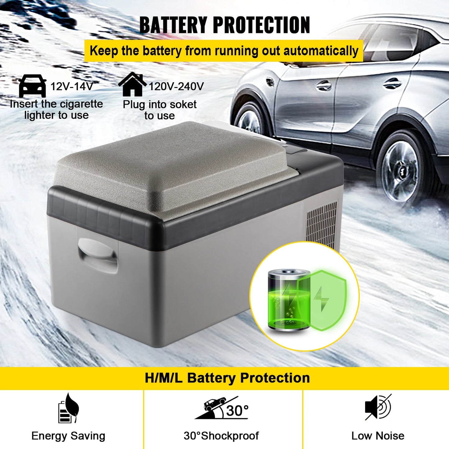 Car Refrigerator Mini Fridge Freezer Portable Compressor Cooler Ice Box for Camping