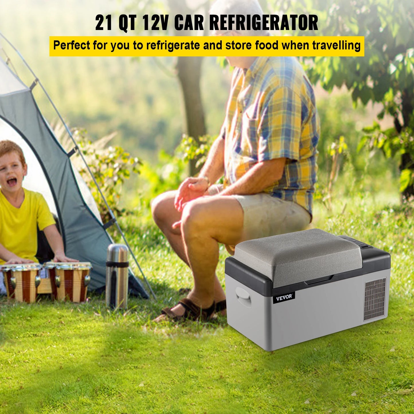 Car Refrigerator Mini Fridge Freezer Portable Compressor Cooler Ice Box for Camping