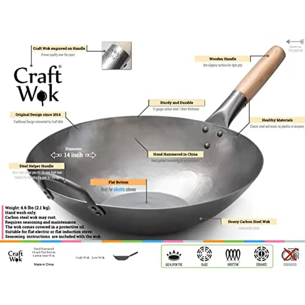 Flat Bottom Electric Gas Stove Professional Grade Chef Choice Heavy Duty Wok