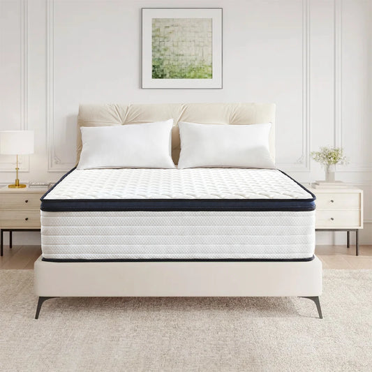 Queen Size Mattress Gel Memory Foam Hybrid Mattress , Pressure Relief, Medium Firm