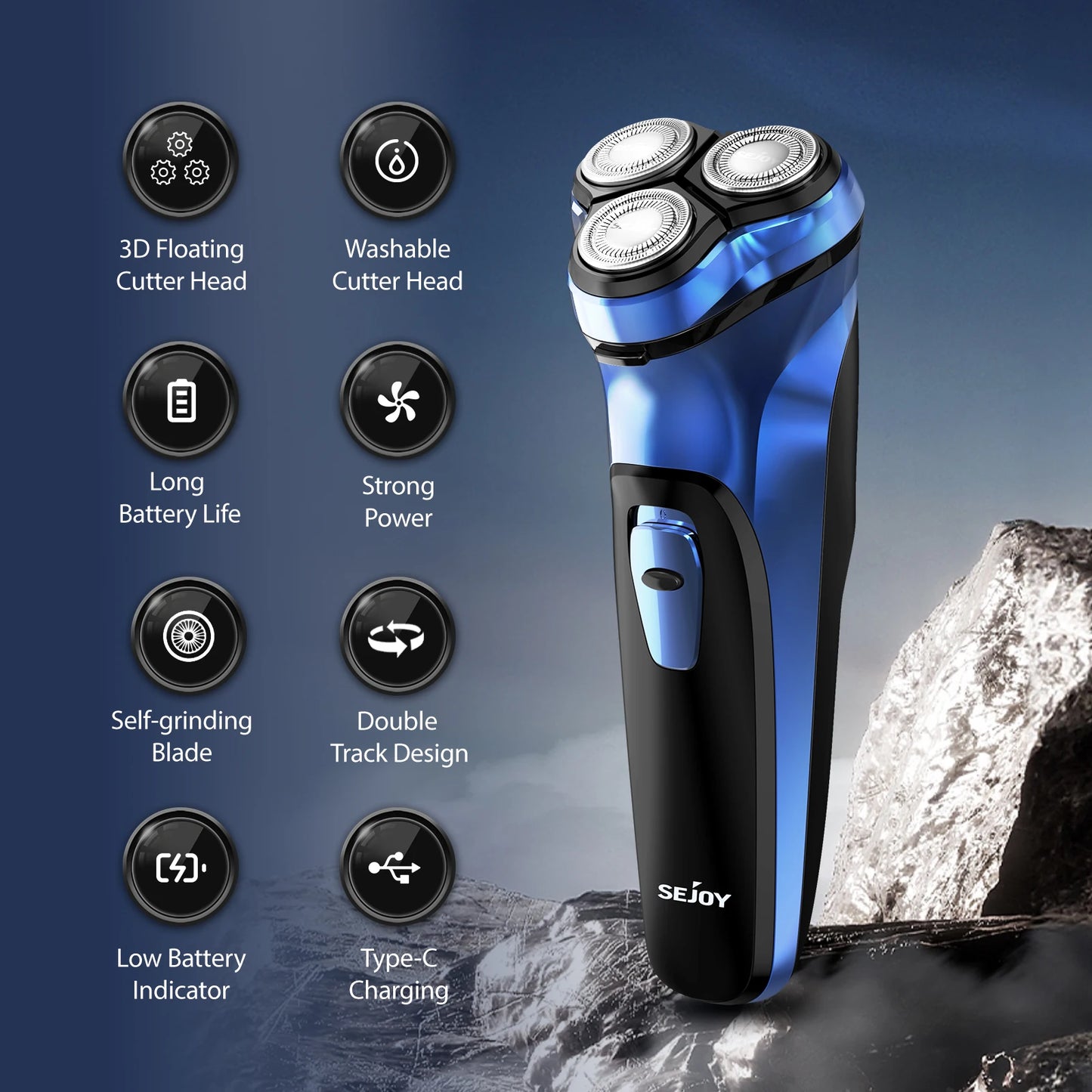 Men Rechargeable Electric Shavers Rotary Portable Travel Razor Idea Gift Beard Trimmer