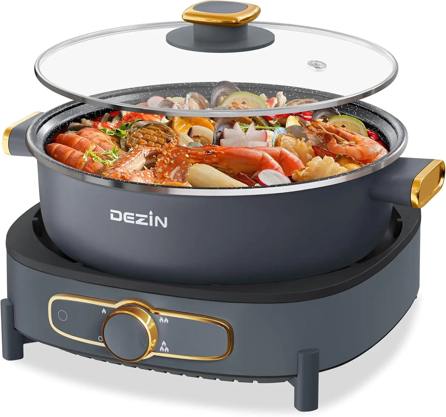 Electric Shabu Pot with Removable Non-Stick Hot Pot Electric