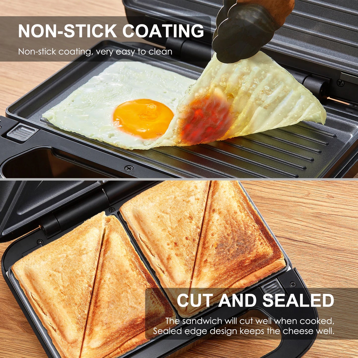 Waffle, Grill & Sandwich Maker,  Press  Iron Set with Removable Non-Stick Plates