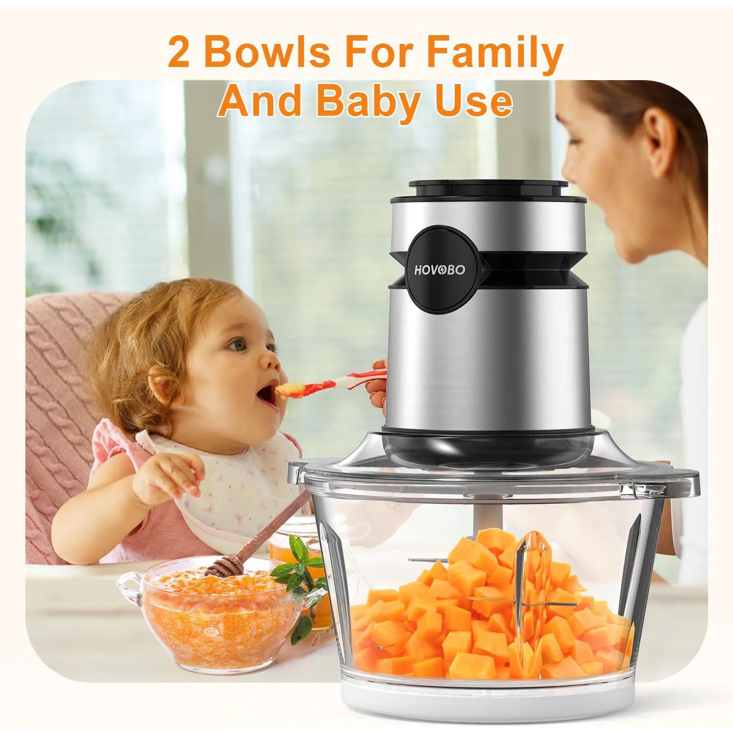 Electric Food Processor, Glass Bowl Vegetable Food Chopper, Kitchen Utensils