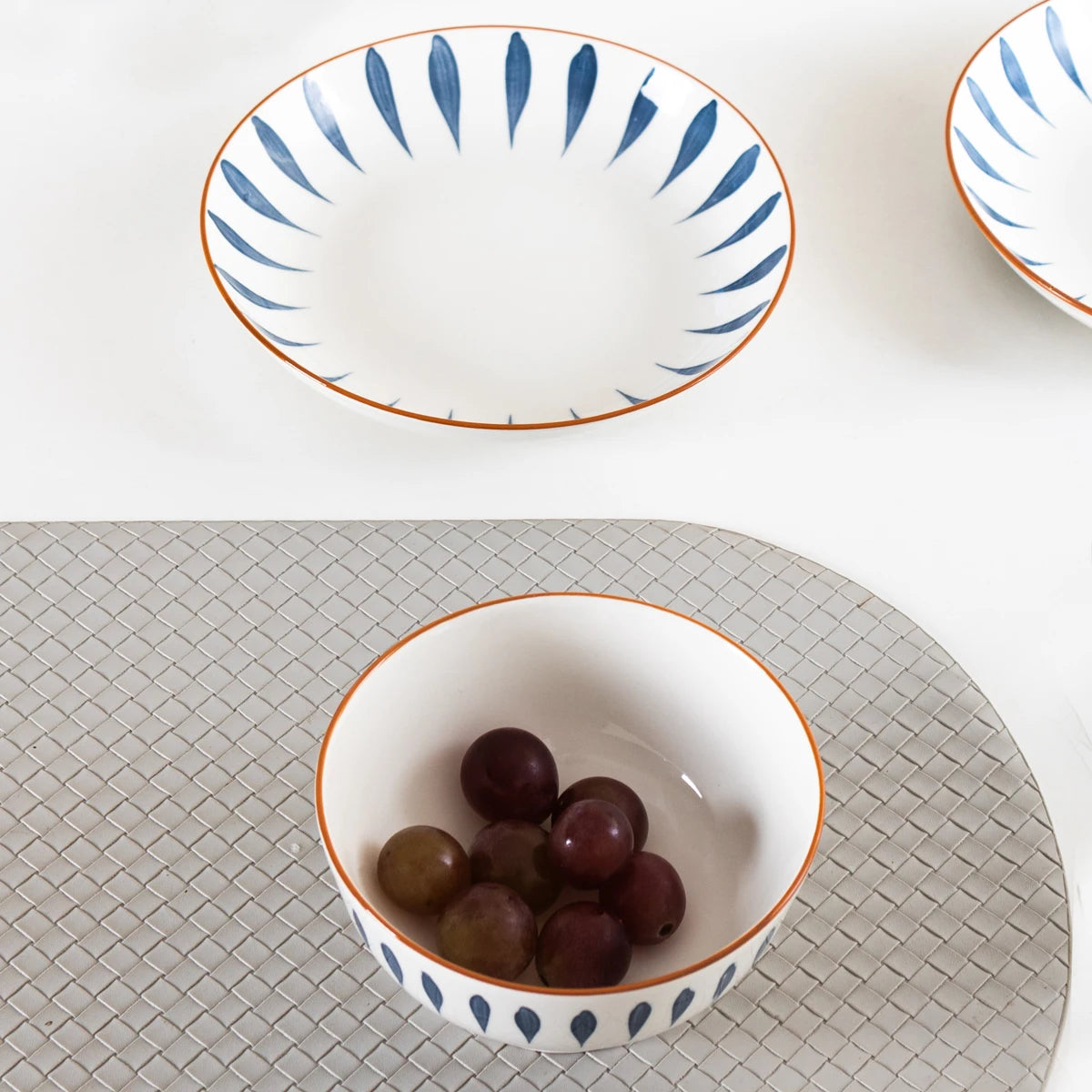 Japanese-Style Ceramic Bowl Set Premium Porcelain Salad Bowl & Shallow Bowl