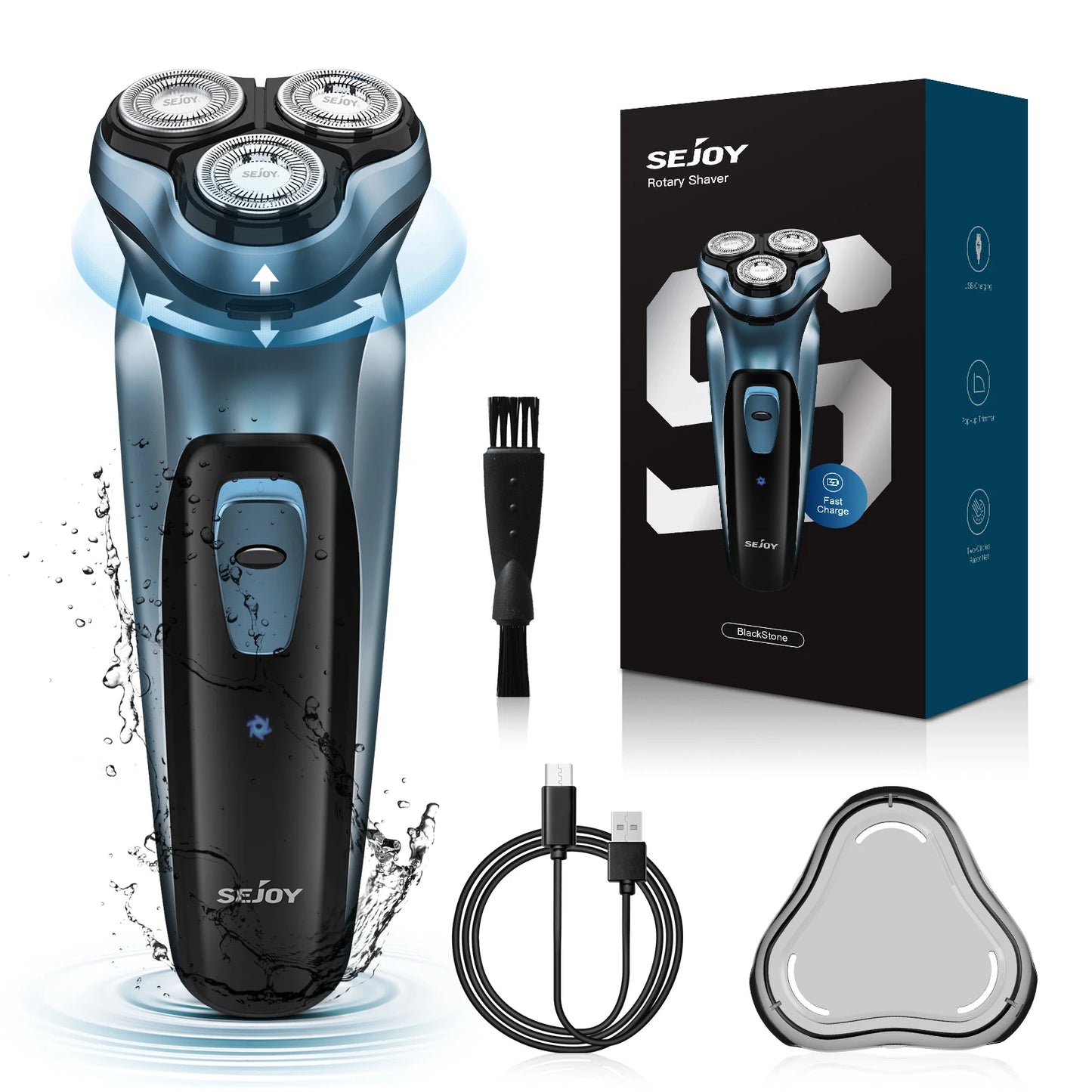 Men Rechargeable Electric Shavers Rotary Portable Travel Razor Idea Gift Beard Trimmer