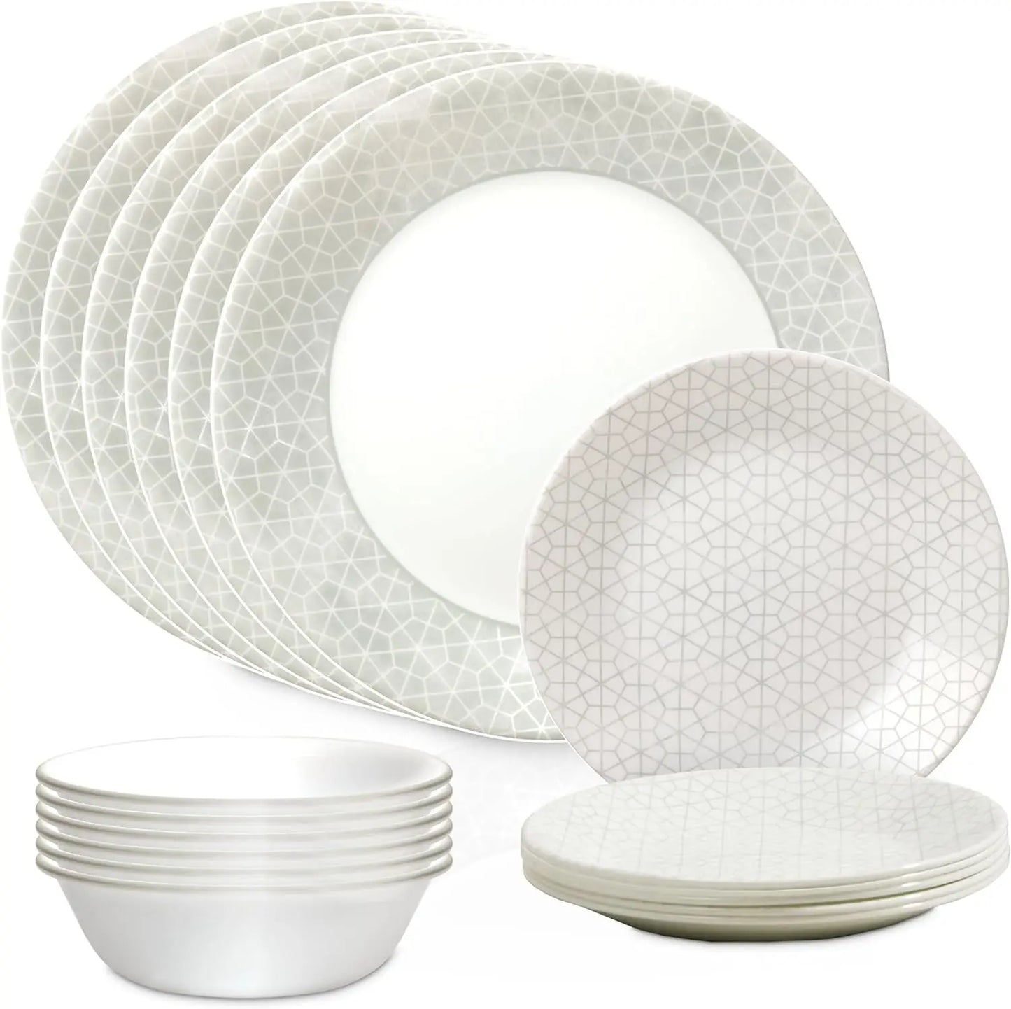Glass Dinnerware Sets, Triple Layer Chip & Crack Resistant Glass Plate and Bowl Sets, Wildflower